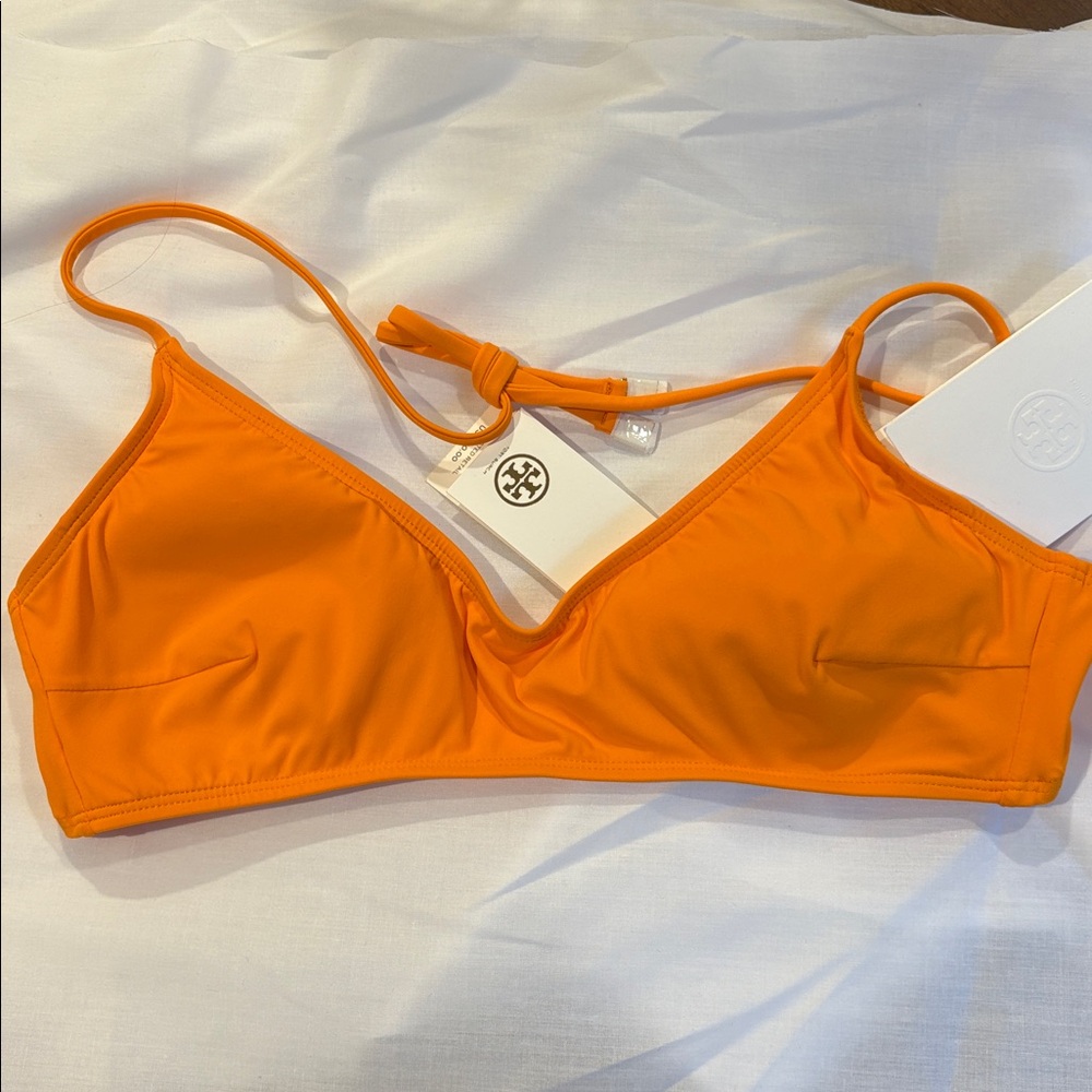 Tory Burch Bright Orange Swim Top